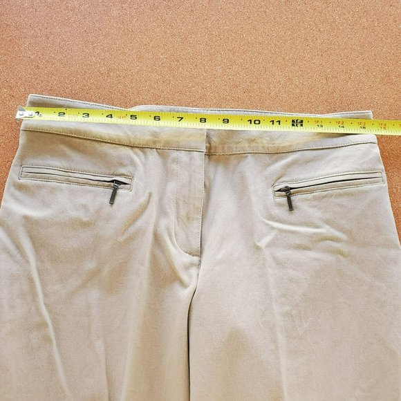 Talbots Curvy Capri Khaki Pants, Size 8, Beige Cream, Zip Pockets - Picture 7 of 8